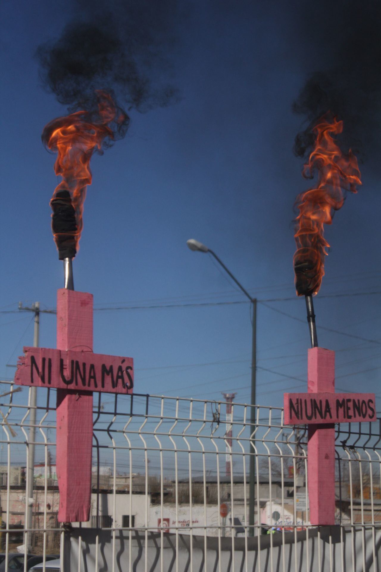Protesta contra feminicidios en Ciudad Juárez, Chihuahua