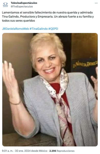 Muere Tina Galindo