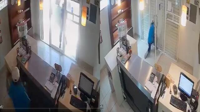 VIDEO: Sujeto quería asaltar pastelería en Campeche; es encerrado por empleada y le pide ayuda para salir