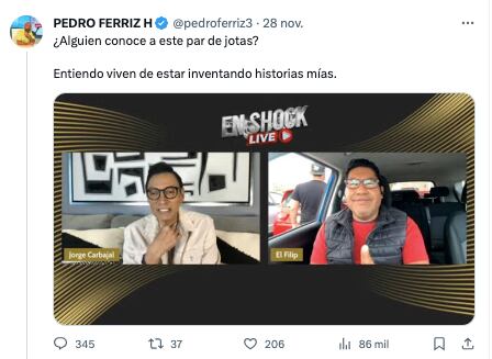 Pedro Ferriz Hijar se lanza contra Jorge Carbajal