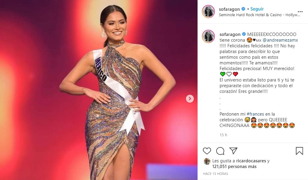 Sofía Aragón felicita a Andrea Meza