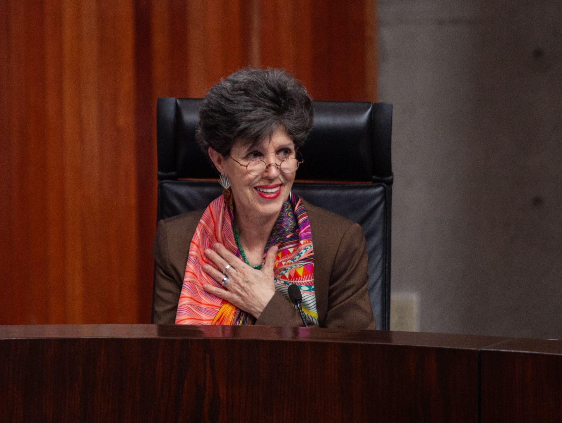 Janine Otálora durante su última sesión en el TEPJF