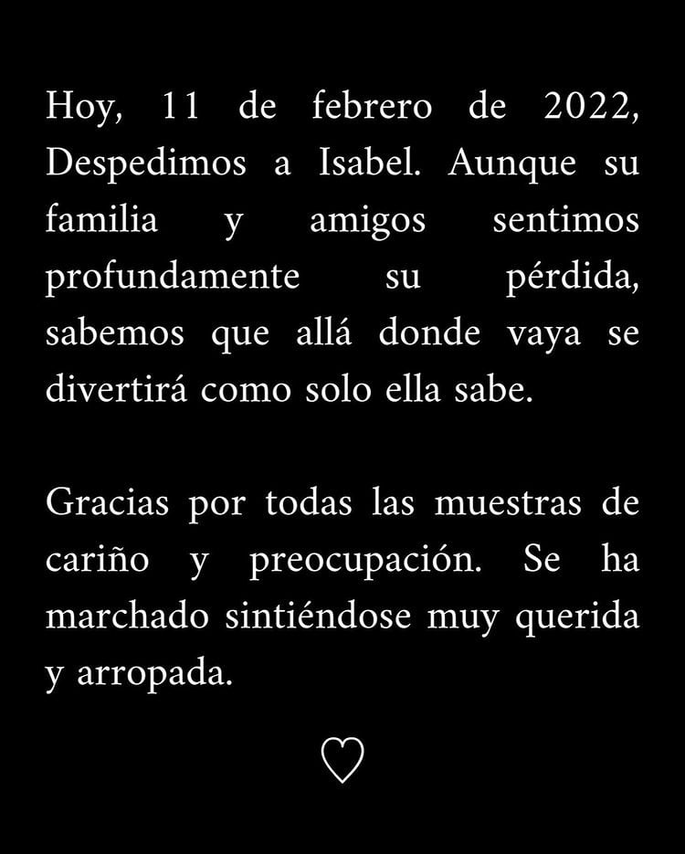Anuncian muerte de Isabel Torres
