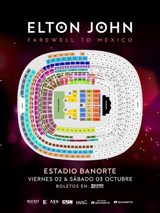 Precio de boletos para conciertos de Elton John en el Estadio Banorte