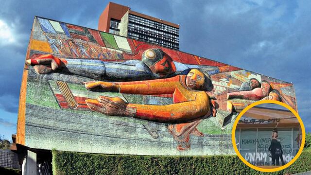 Vandalizan mural de David Alfaro Siqueiros de la UNAM