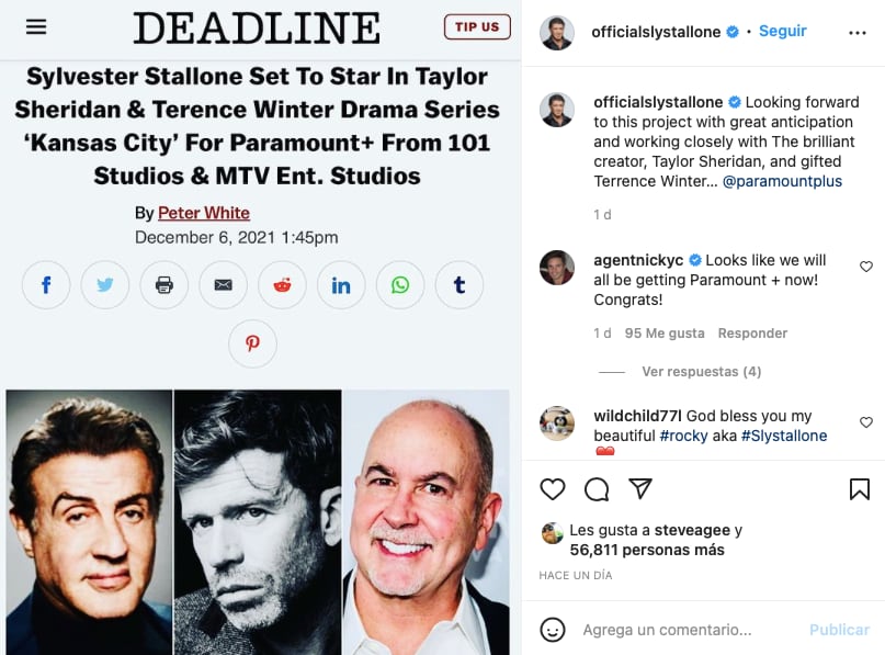 Sylvester Stallone llega a la televisión, protagonizará la serie 'Kansas City'