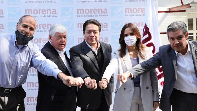 Mario Delgado y aspirantes en Nuevo León