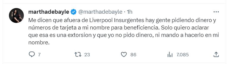 Mensaje de Martha Debayle