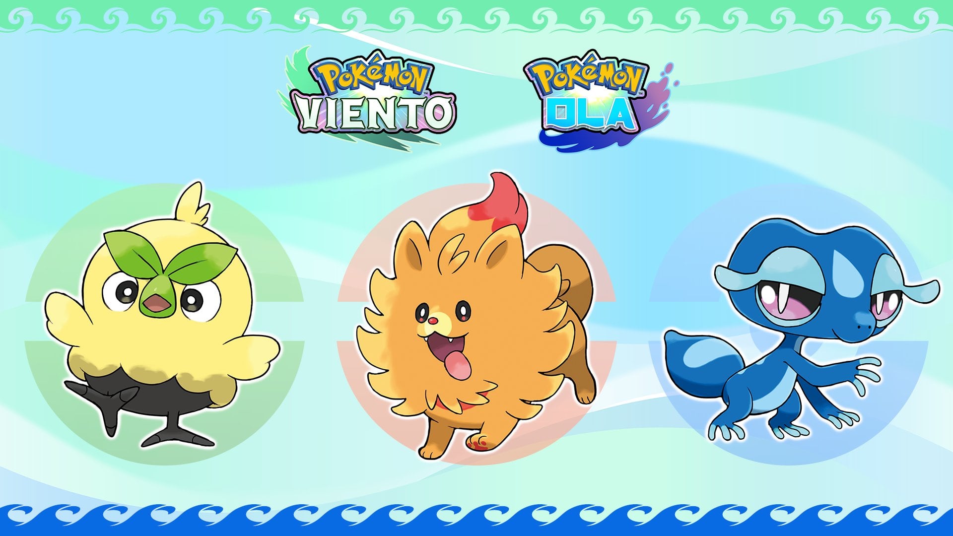 Nuevo Pokémon Viento y Ola llegará a Nintendo Switch 2 con los tres iniciales originales