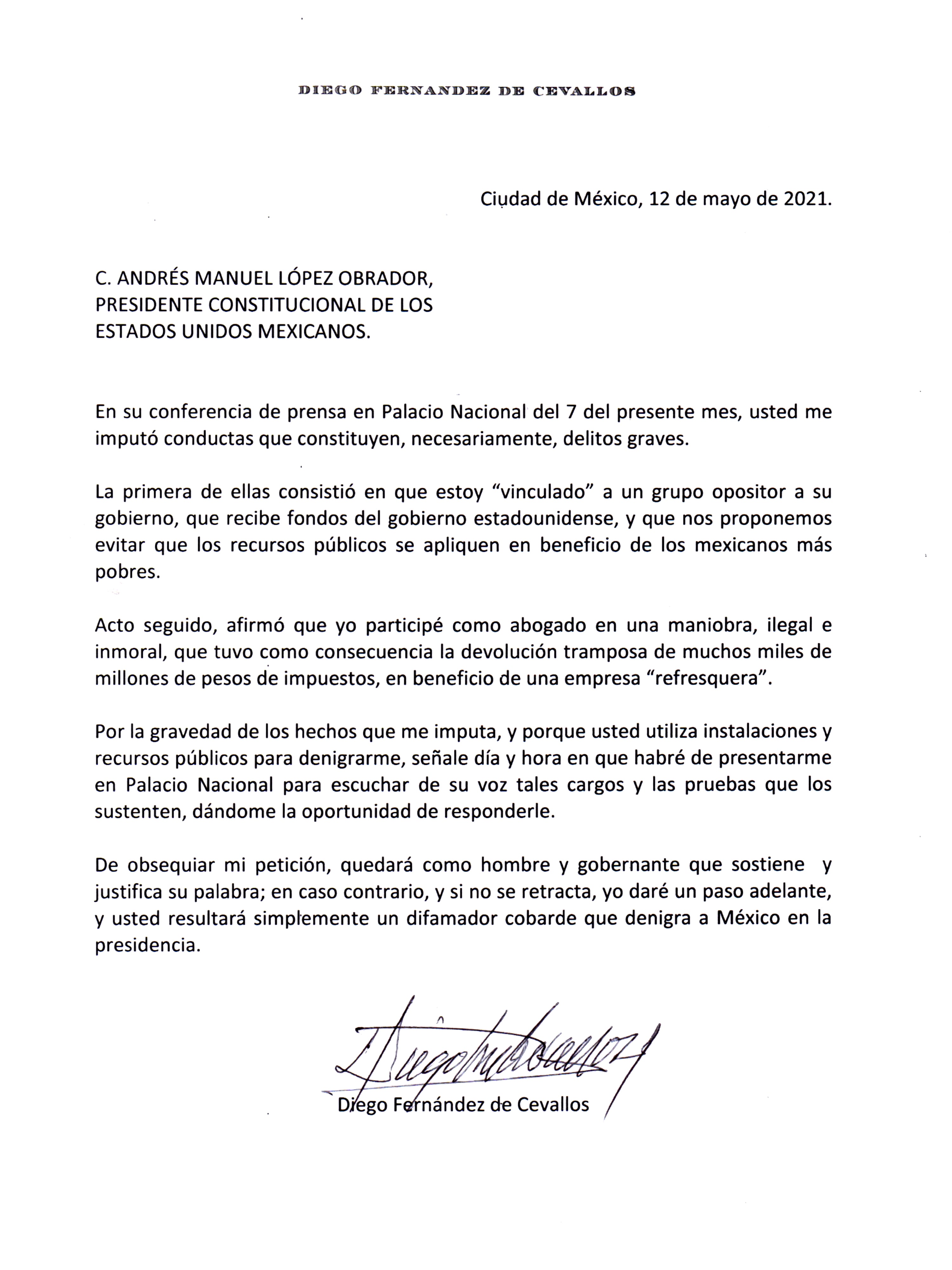 Carta a AMLO