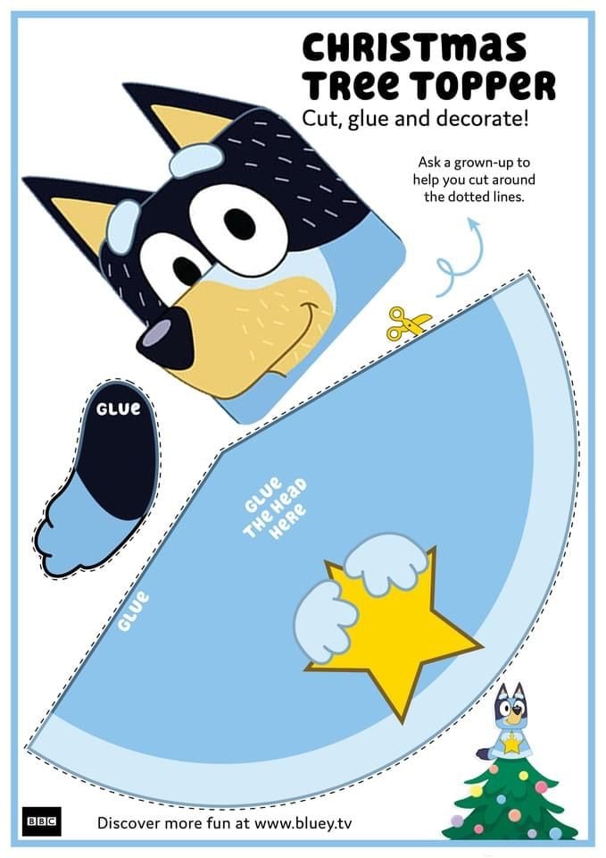 Estrella para árbol de Navidad de Bluey