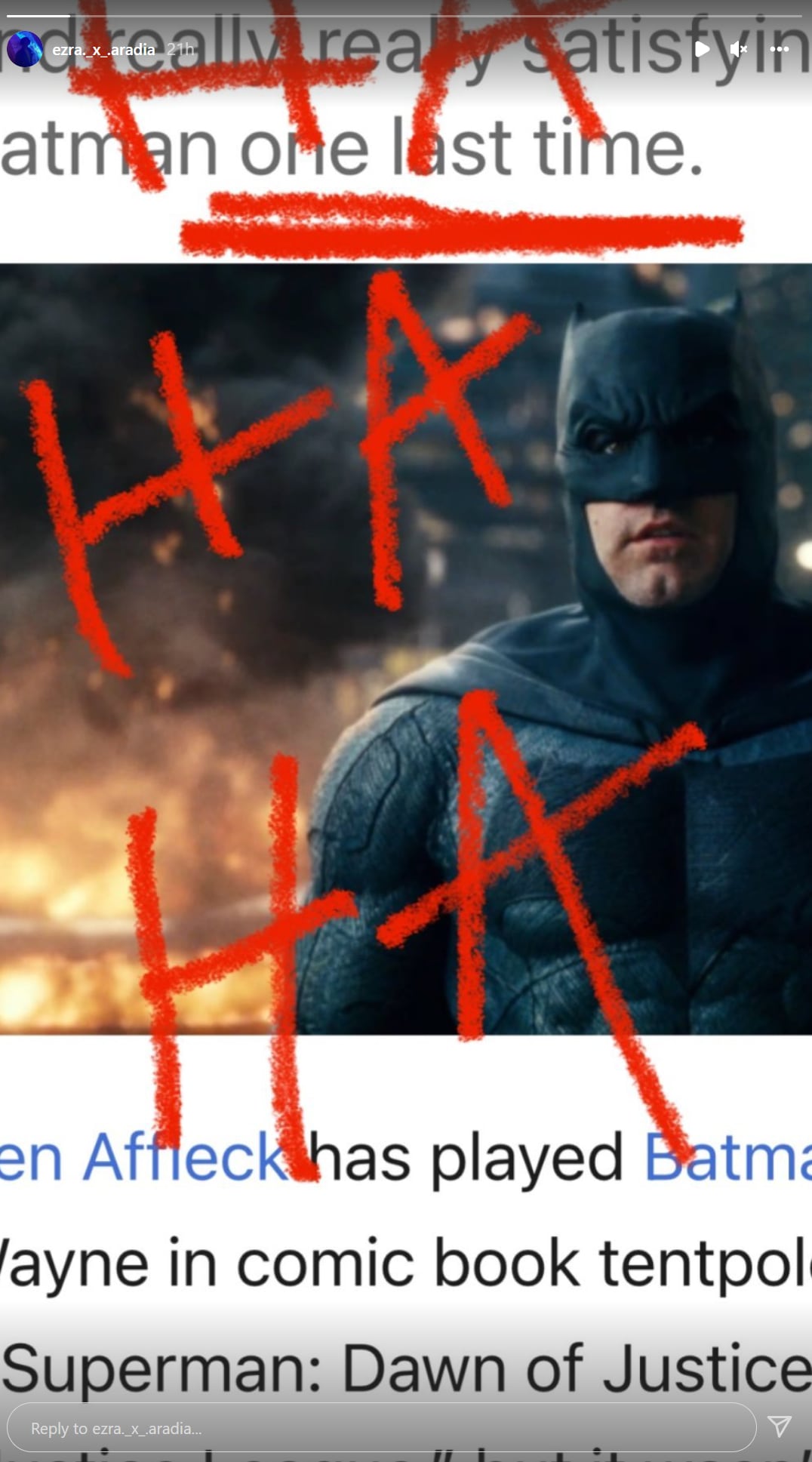 Ezra Miller sobre el Batman de Ben Affleck