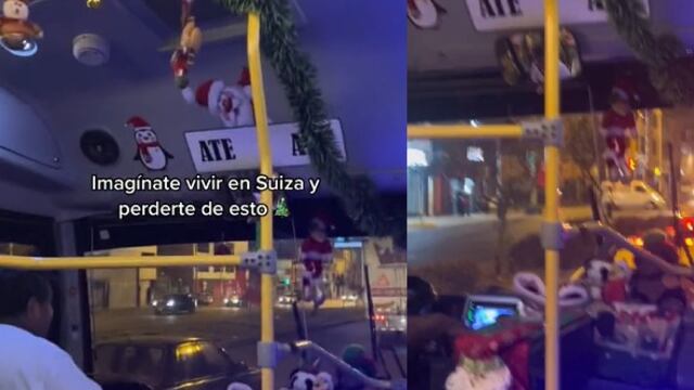 Chofer decora su autobús con elementos de la Navidad y se populariza en TikTok