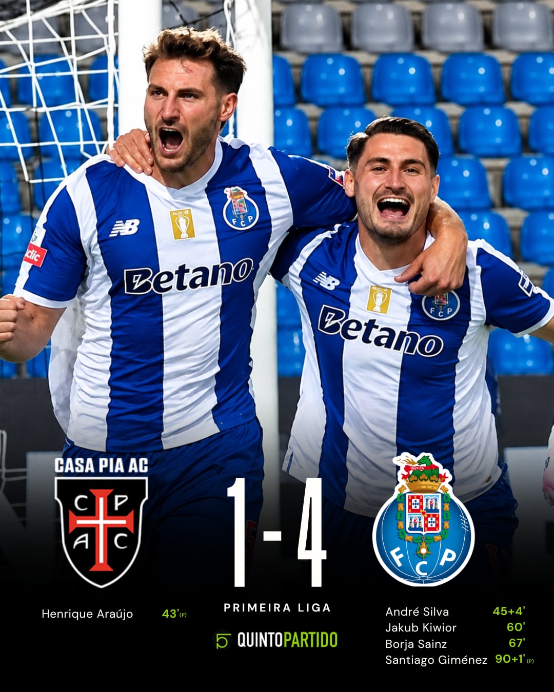 Santiago Giménez anotó el cuarto gol del Porto