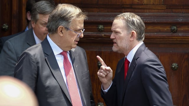 Marcelo Ebrard, secretario de Economía dialoga con el representante comercial de Estados Unidos, Jamieson Greer