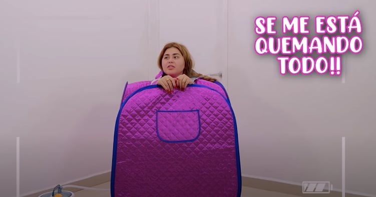 Gomita se quema en sauna casero