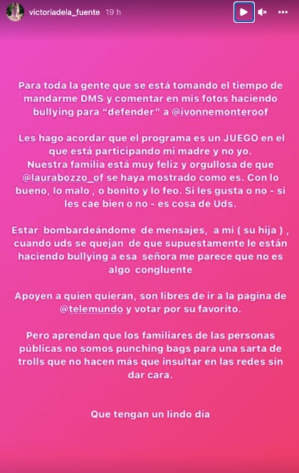 Hija de Laura Bozzo pide frenar ataques en su contra