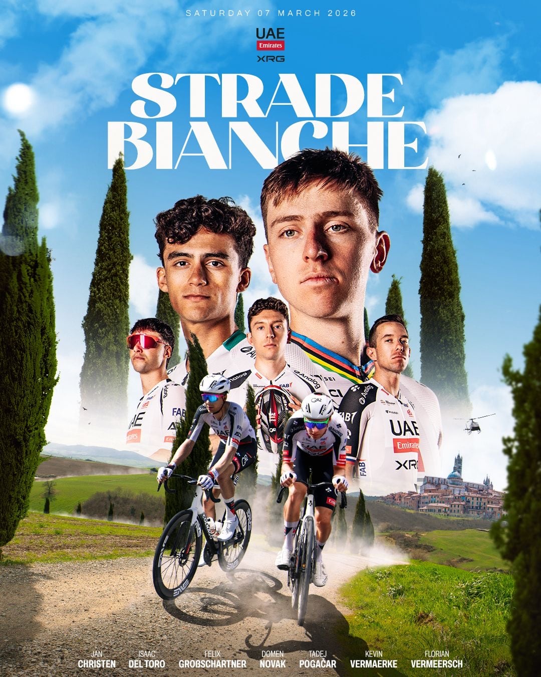 Isaac del Toro en Strade Bianche