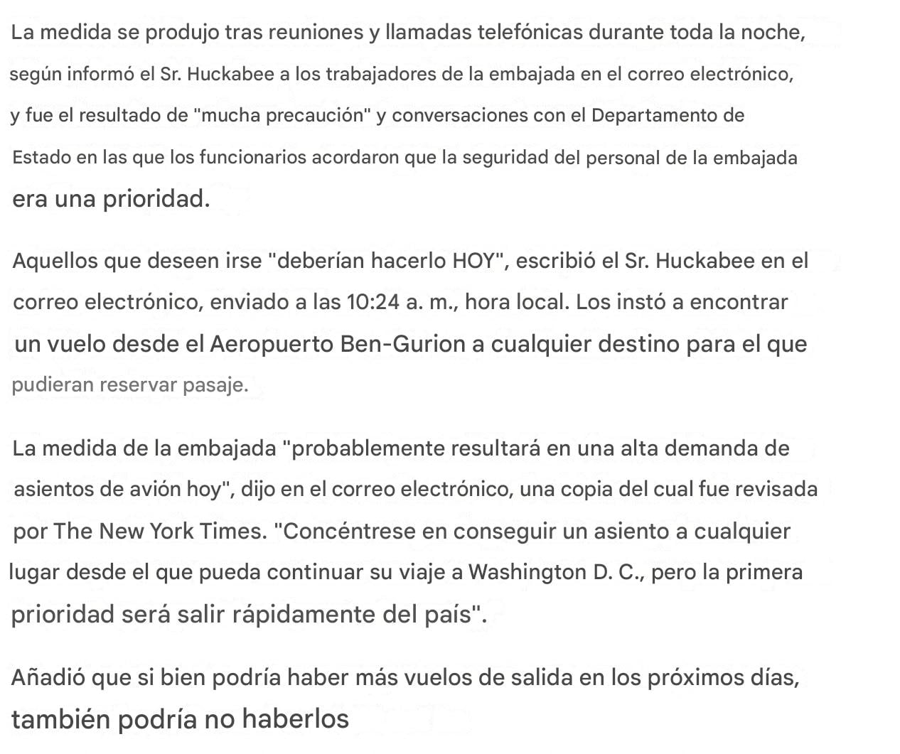 Fuente habla sobre el correo electrónico de Mike Huckabee sobre salir de Israel.