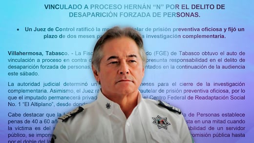Fiscalía de Tabasco confirma proceso contra Hernán Bermúdez por desaparición forzada
