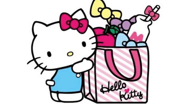 Dibujos de Hello Kitty de compras para colorear con temática de El Buen Fin 2024