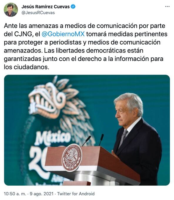 Tuit de Jesús Ramírez