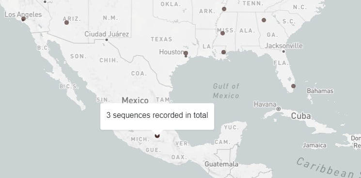 Casos de Ómicron en México, según GISAID