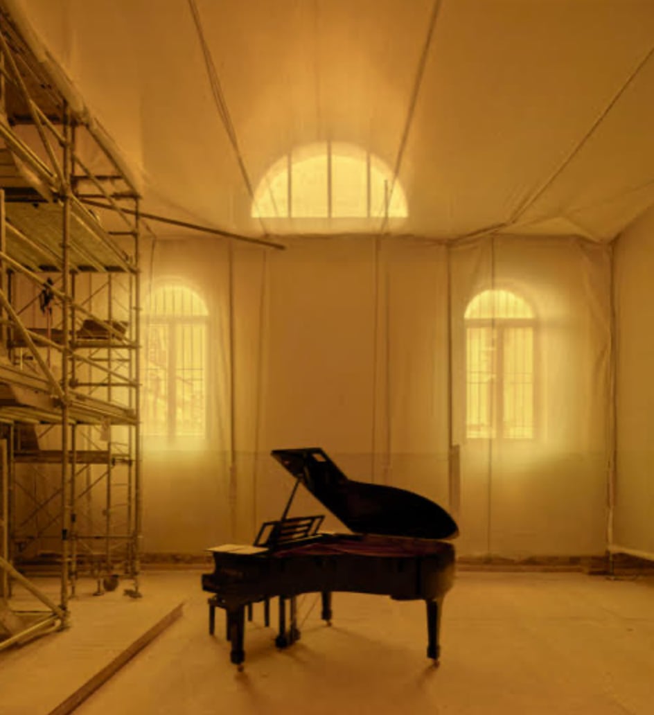 Pabellón del Vaticano, Bienal de arquitectura de Venecia.
Comisionado por el Cardenal José Tolentino a la arquitecta mexicana Tatiana Bilbao.
Pabellón ganador de mención honorífica, mayo 9, 2025.
Foto: José Hevia.