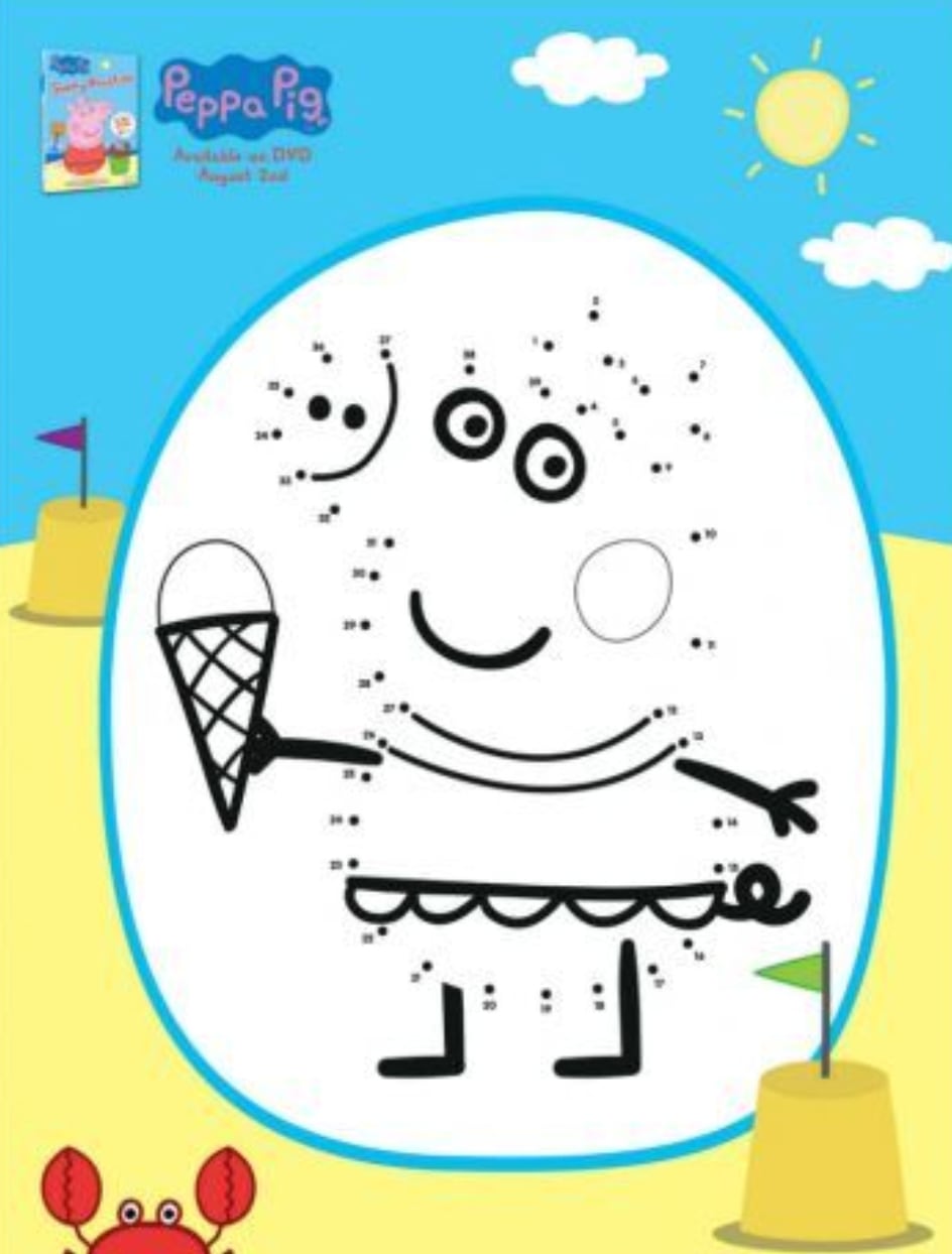 Une los puntos en las actividades de Peppa Pig para imprimir