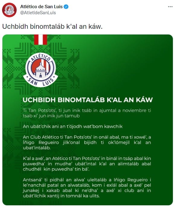 Comunicado Altético de San Luis