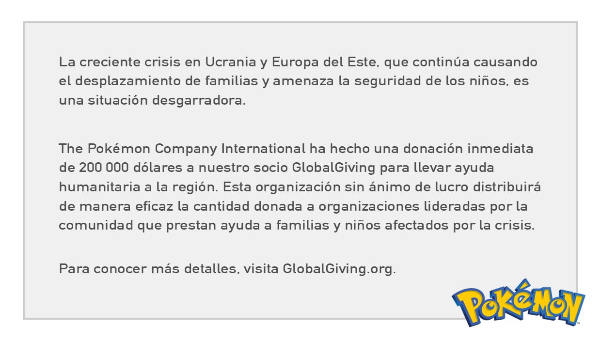 Comunicado The Pokémon Company