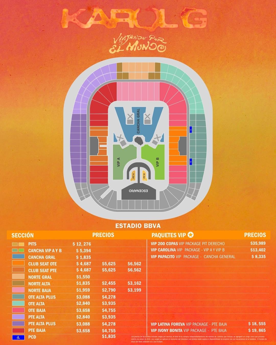 Precio de los boletos del concierto de Karol G en el Estadio BBVA