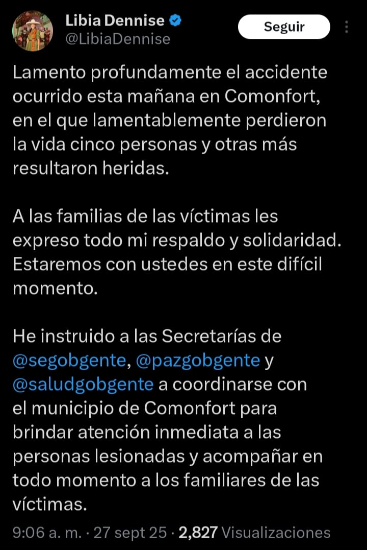 Libia Denisse sobre tragedia en Guanajuato