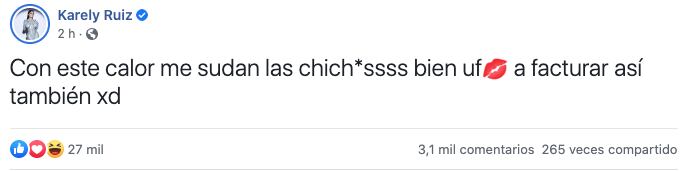 Karely Ruiz le suda todo pero lo aprovechara para facturar
