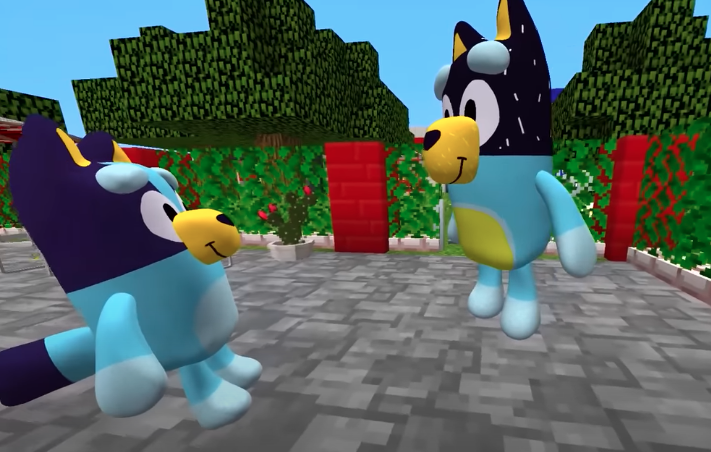 Bluey y Chase de Paw Patrol se besan