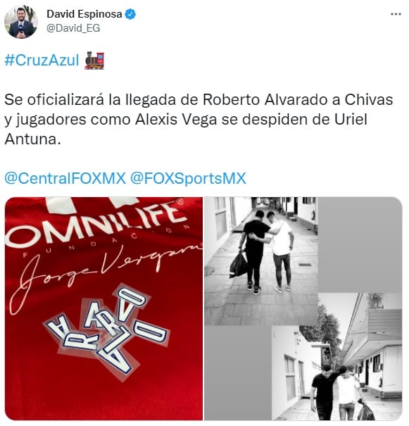 Alexis Vega se despide de Uriel Antuna