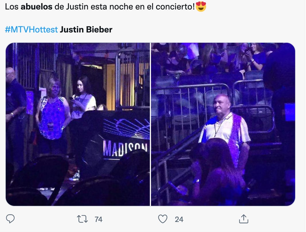 Justin Bieber y sus abuelos