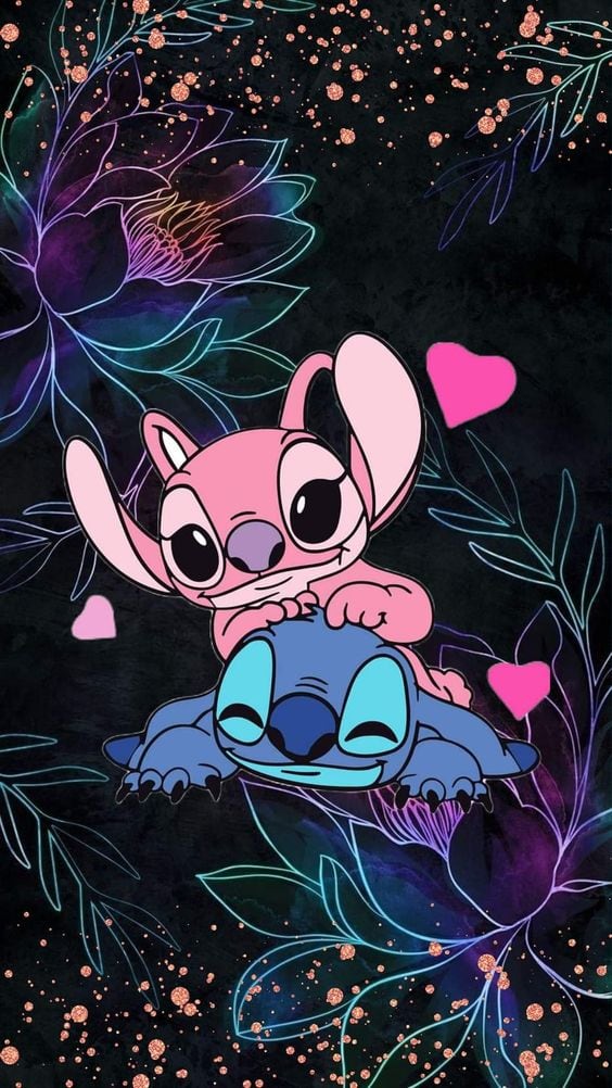Fondo de pantalla de Stitch y su novia