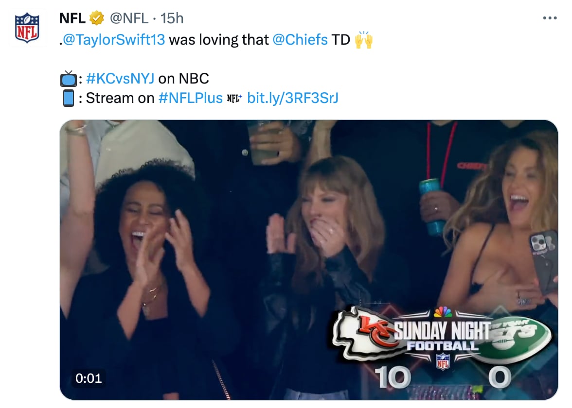 Perfiles de la NFL hablando sobre Taylor Swift, quien fue a apoyar a Travis Kelce