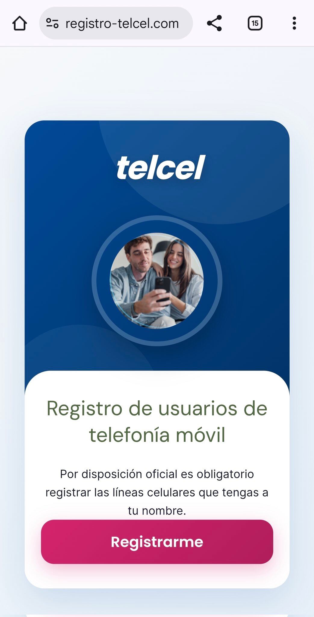 Surgen sitios falsos durante el registro líneas telefónicas emulando portal de Telcel