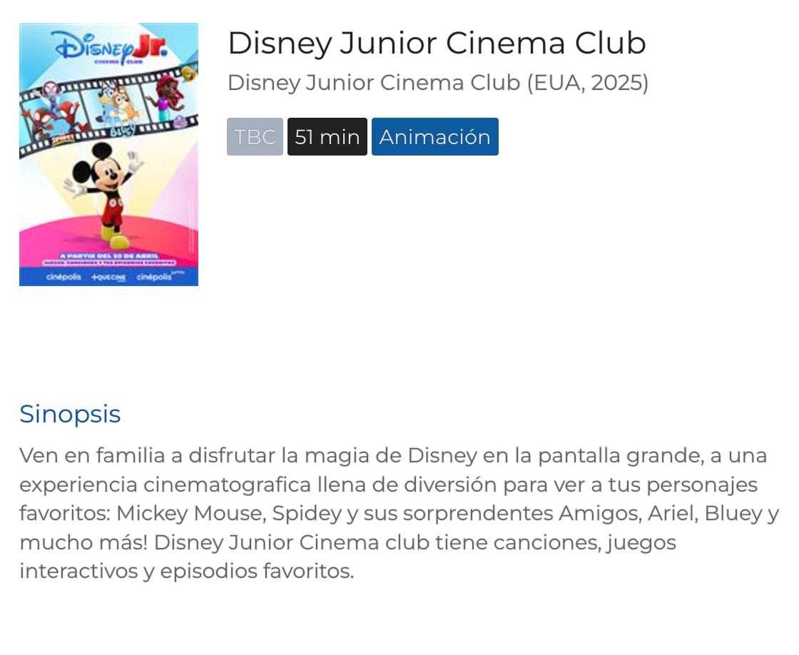 Cinépolis revela el Disney Jr. Cinema Club por el Día del Niño