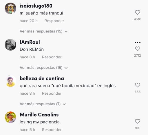 Comentarios de TikTok