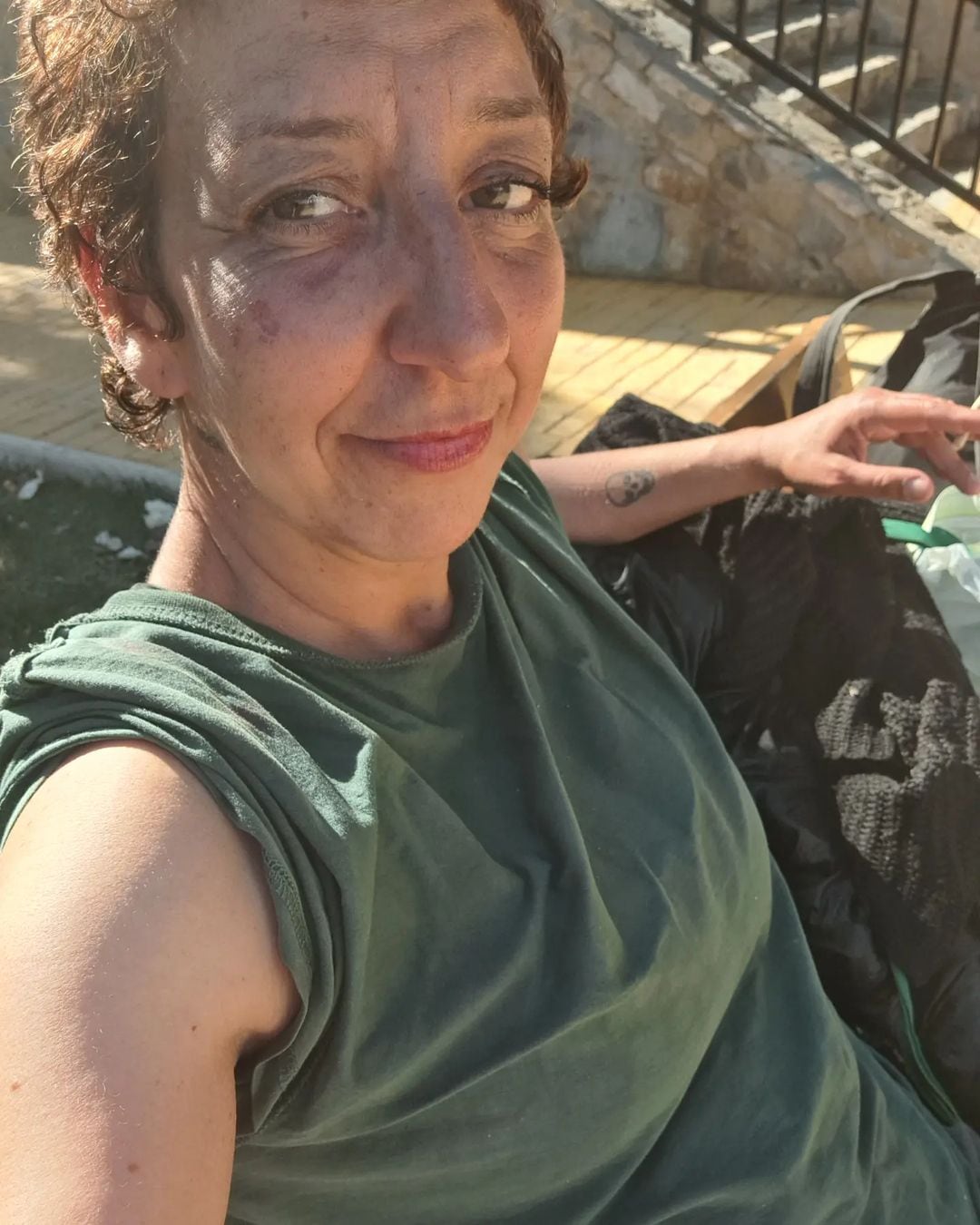 Mónica Cervera, actriz española que ahora vive en la calle.