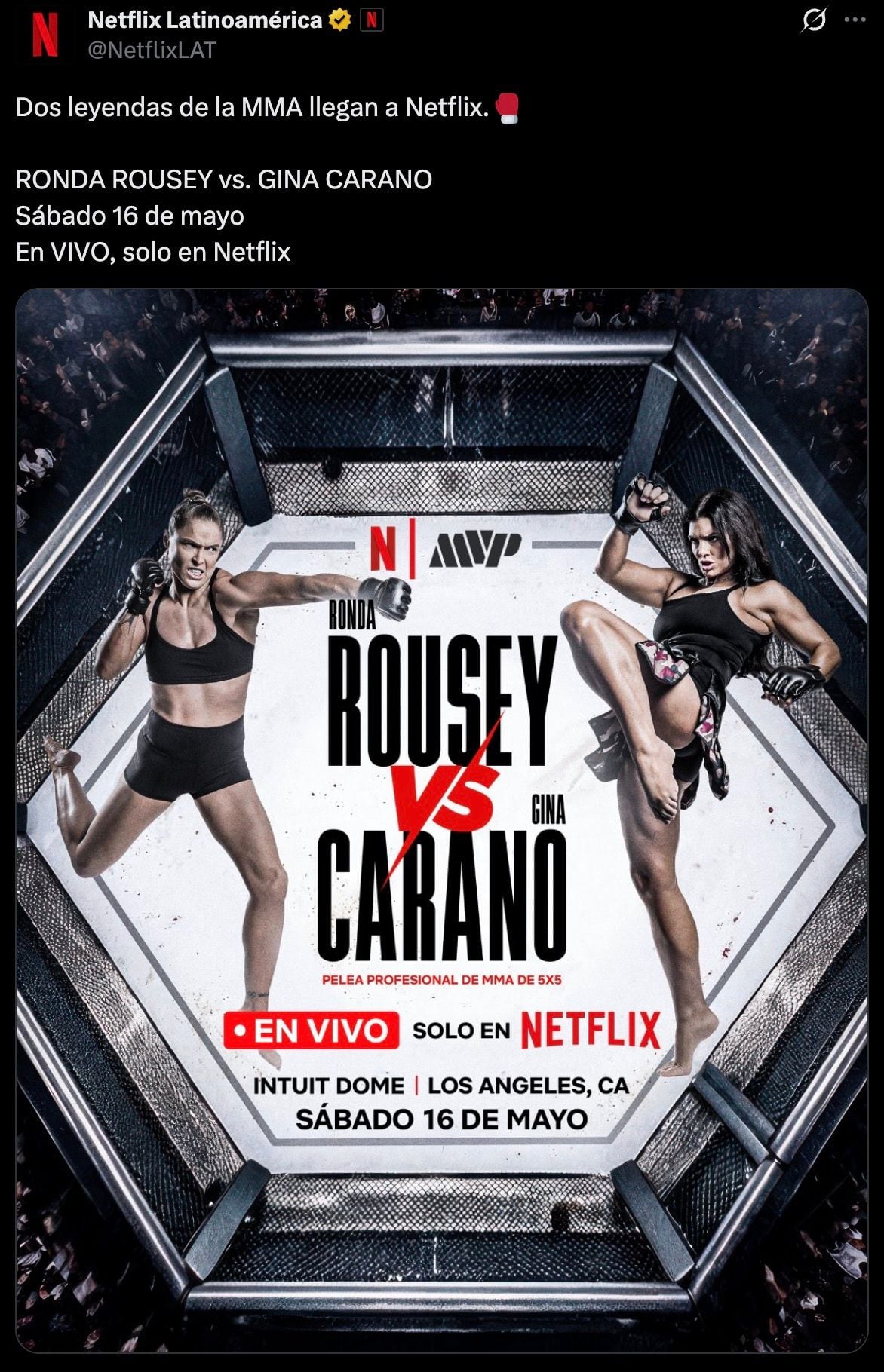Ronda Rousey vs Gina Carano: Fecha y sede de la pelea de las leyendas del MMA.