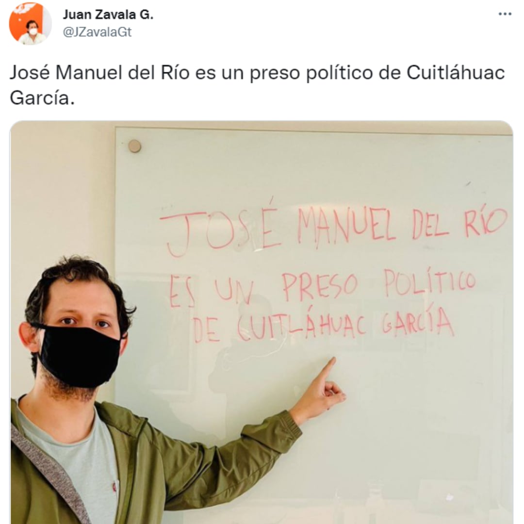 Tuit de Juan Zavala, secretario general de MC