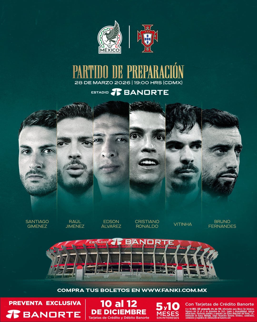 Preventa para el México vs Portugal