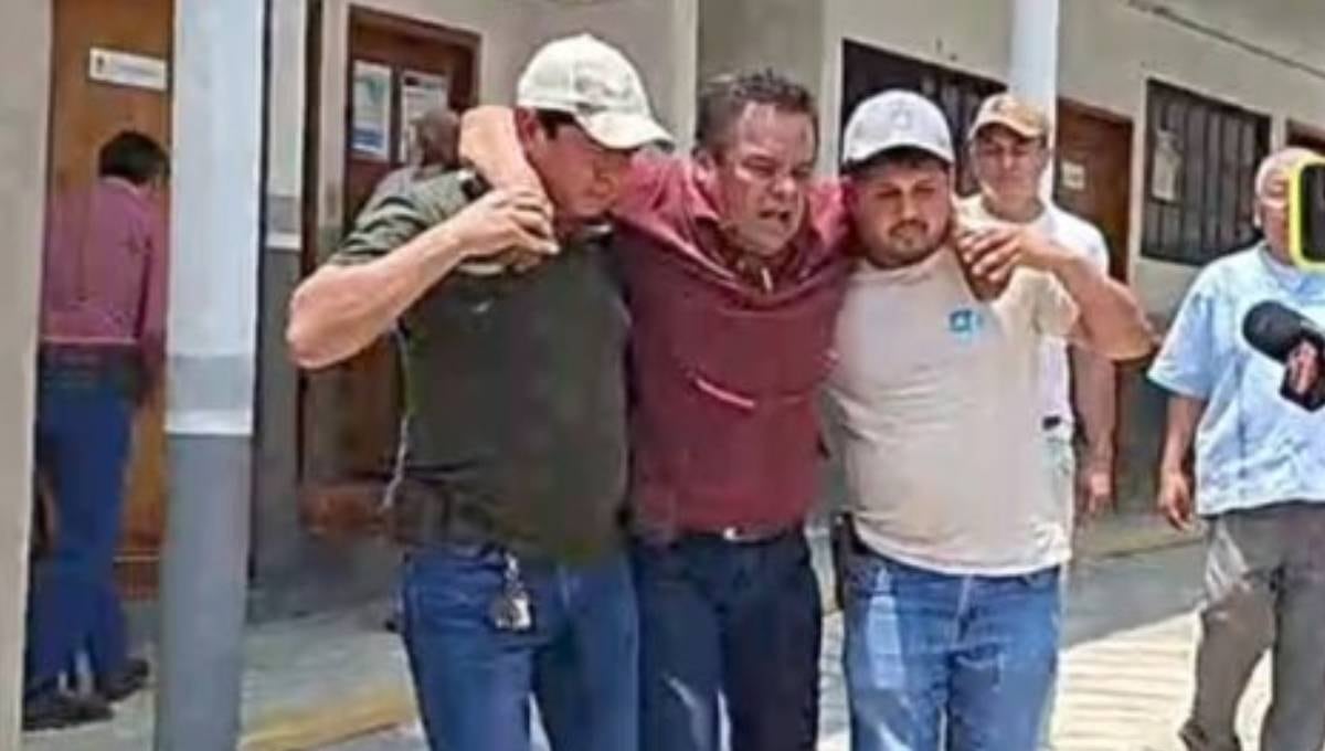 Celestino Rivera Hernández luego del ataque