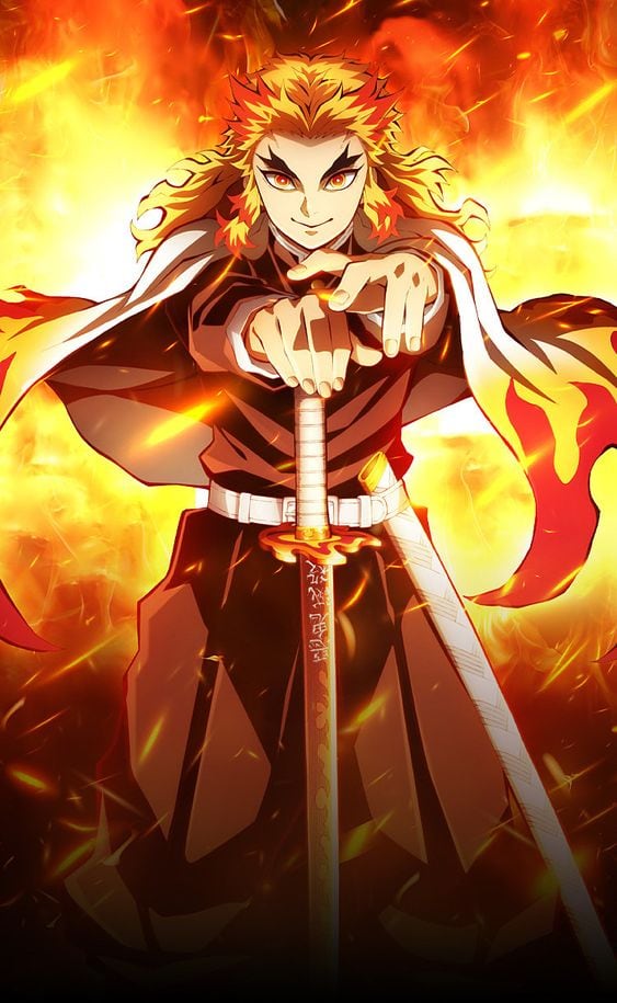 Fondo de Kyojuro Rengoku de Demon Slayer: Kimetsu no