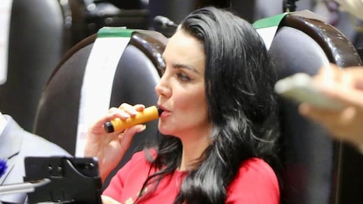 La foto que vuelve a generar debate: Gabriela Jiménez y su vapeador en la Cámara de Diputados