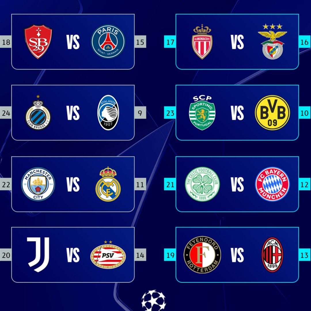 Partidos de los Playoffs de la Champions League 2025.